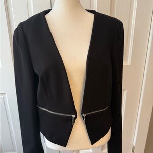 Philosophy Classic Black Jacket with Zipper Accents